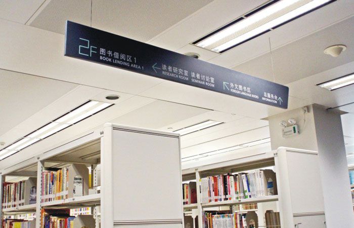 圖書館指示吊牌